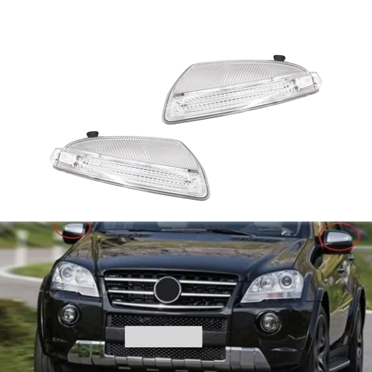 Pair Turn Signal Lamp Light for Mercedes Benz GL320 GL350 ML500 (A1649061300, A1649061400)