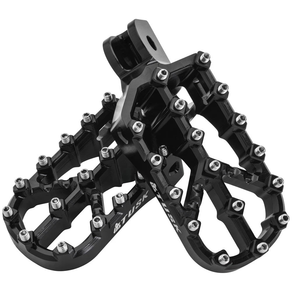 Tusk Edge Billet Adventure Foot Pegs Black for Royal Enfield (TP7075-08-Black)
