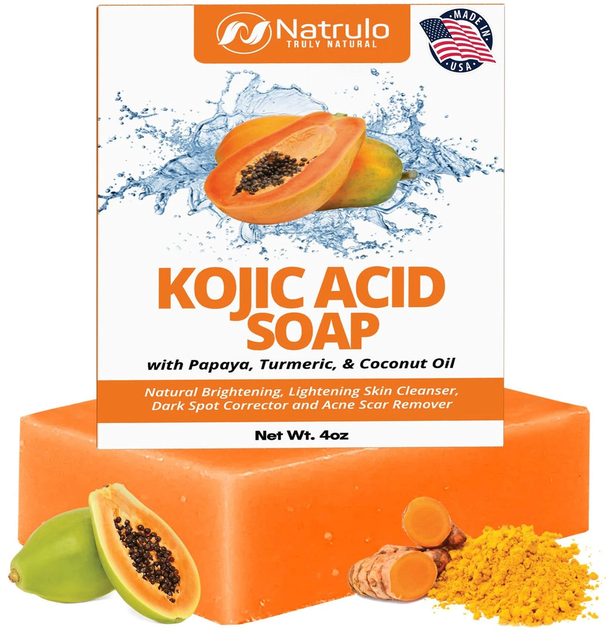 Kojic Acid Soap for Hyperpigmentation (Pack of 1) - 4 Ounce Turmeric