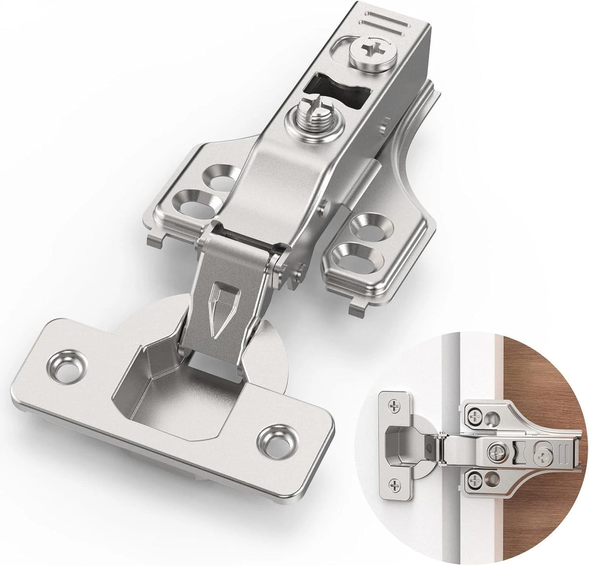 2 Pairs Full Overlay Soft Close Cabinet Hinges for Face Frame (3/4 inch)