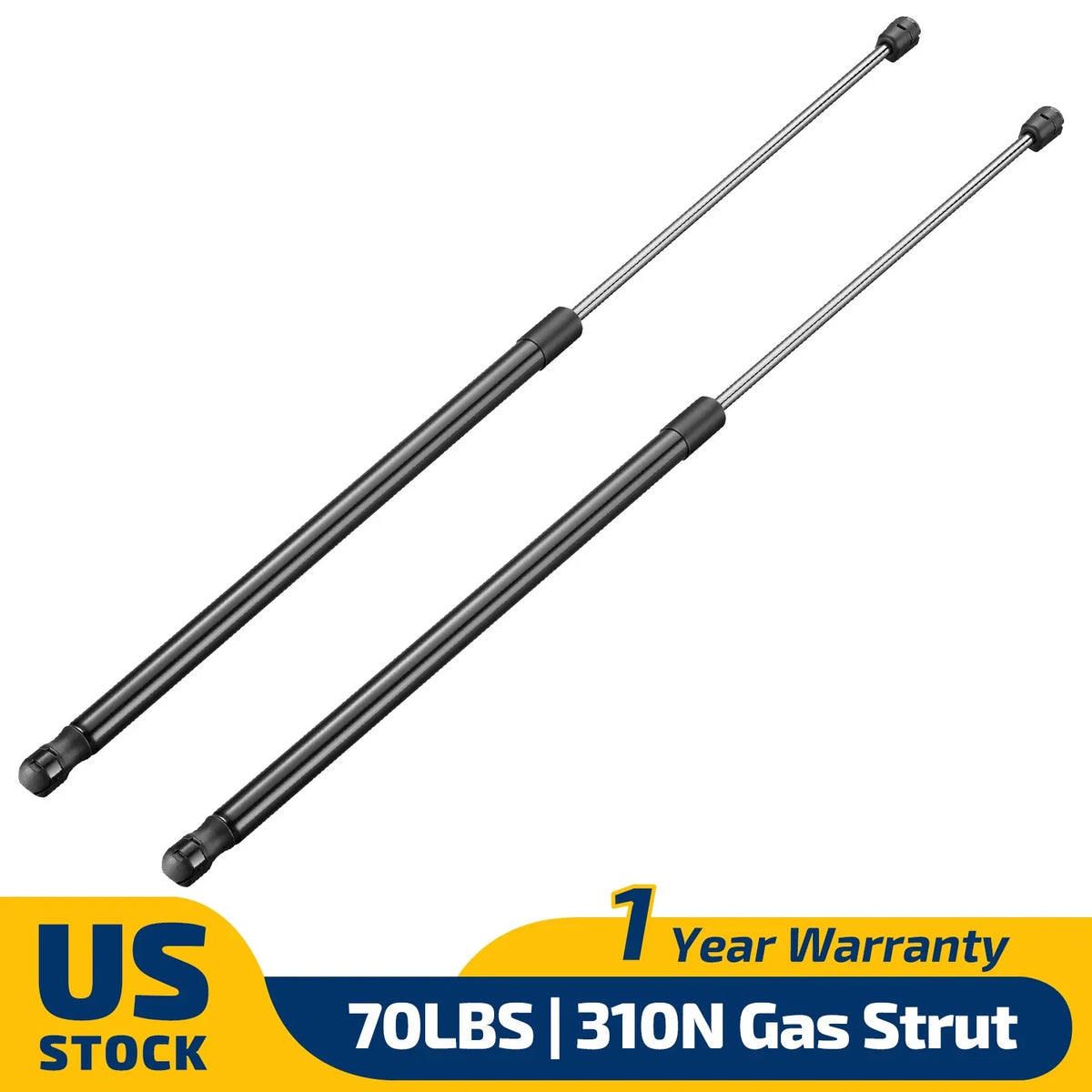 2X Gas Strut Lift Support for Multiple Models (28 inch, 70 lbs, 310N)