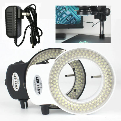2X LED Bulbs Microscope Ring Light Illuminator Lamp with Brightness Control