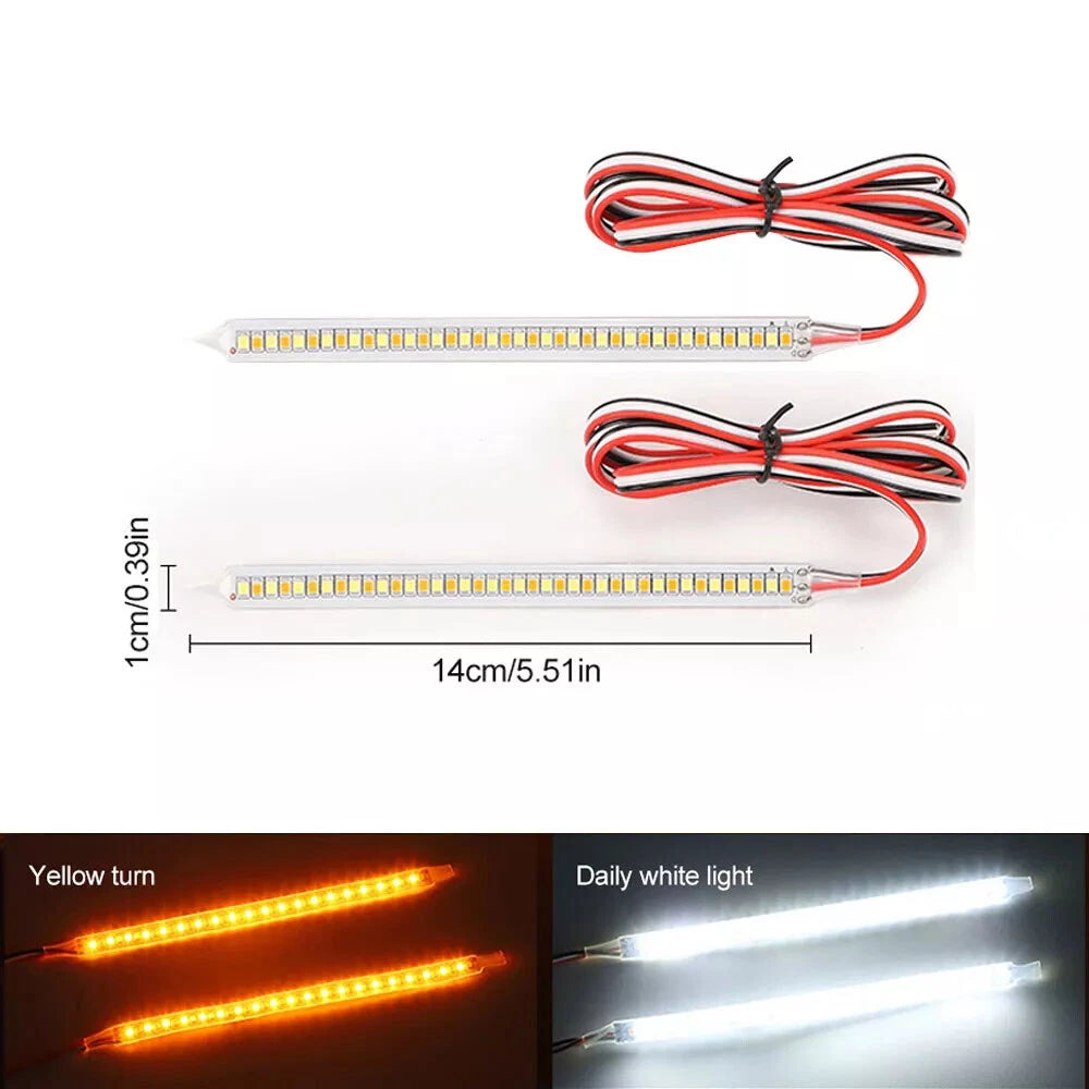 2X LED Car Side Mirror Lamp Strip Turn Signal Indicator (14cm/18cm)