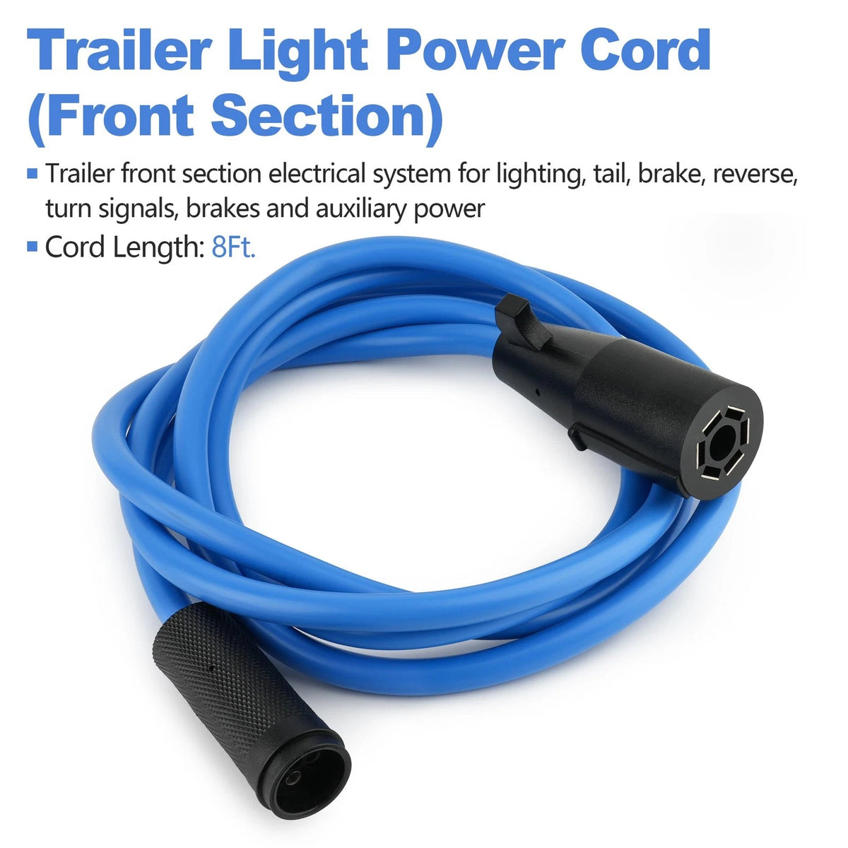 7-Way RV Trailer Connector Wiring Plug for Gooseneck Utility Trailers (14'-20')