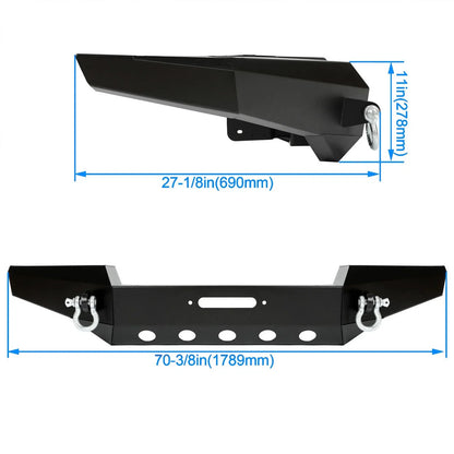 Steel Black Front Bumper with D-Rings for Jeep Grand Cherokee WJ (1999–2004)