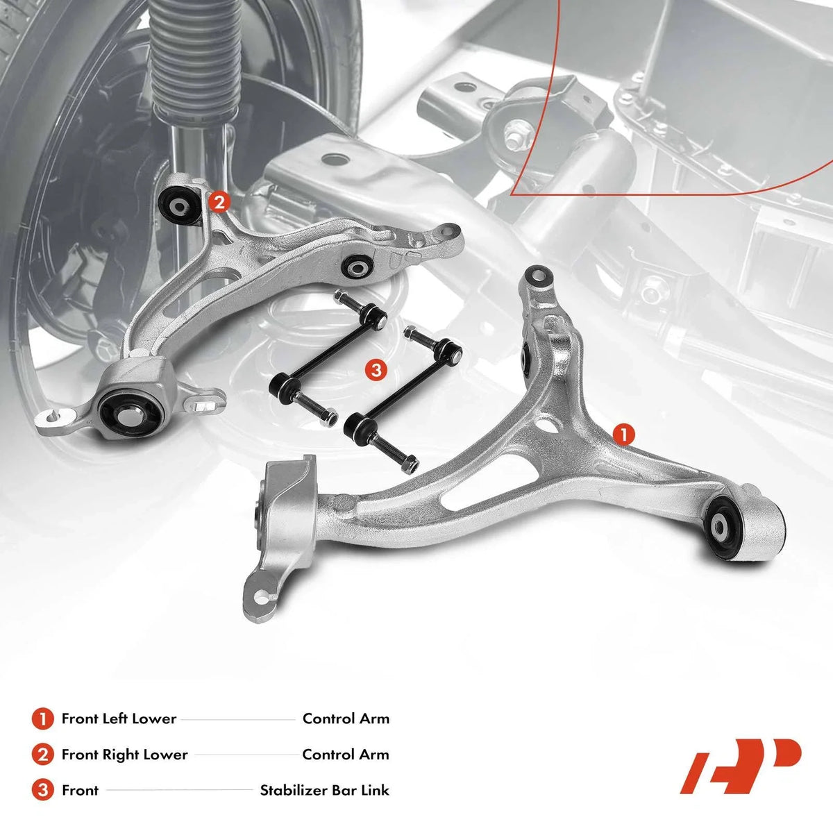 Set of 4 Front Lower Control Arm Sway Bar Links for Mercedes-Benz ML350 GL350 (2012–2015)