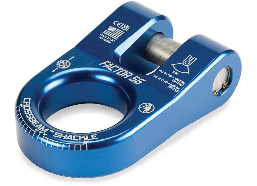 Crossbeam Shackle for Off-Road Recovery - Factor 55 00054-02 - Blue