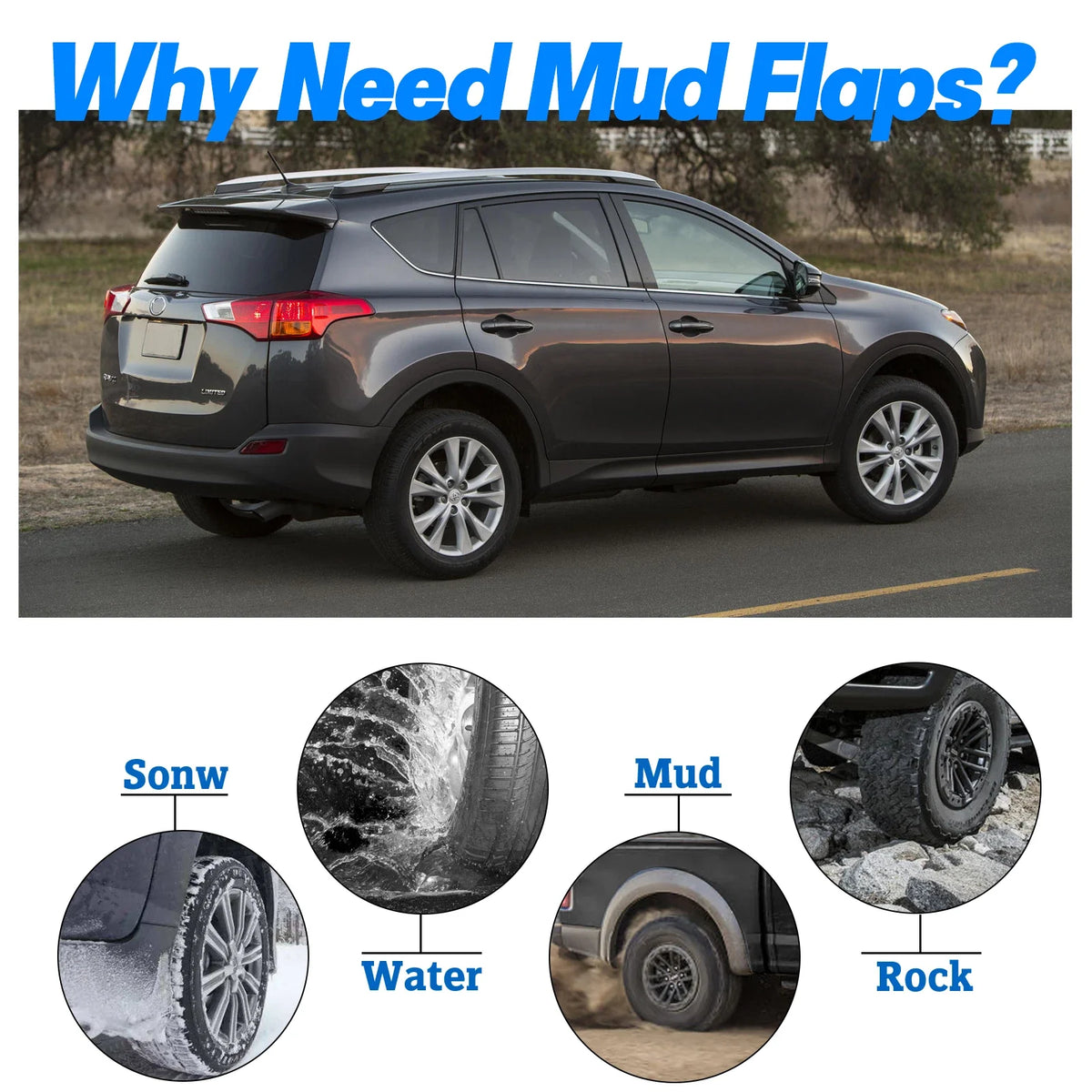 Front Splash Guards Mud Flaps for Toyota RAV4 (2006–2012)
