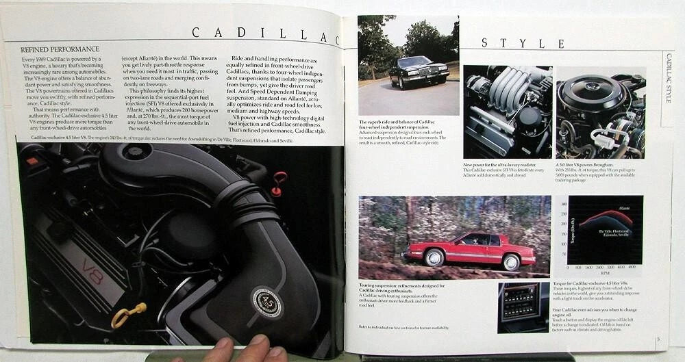 Sale Brochure for Cadillac Allante Fleetwood Deville Eldorado Seville Brougham (1989)