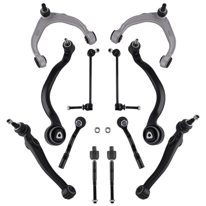 Front Lower & Upper Control Arms w/ Ball Joints Tie Rods for BMW X5 (3MRAGV)