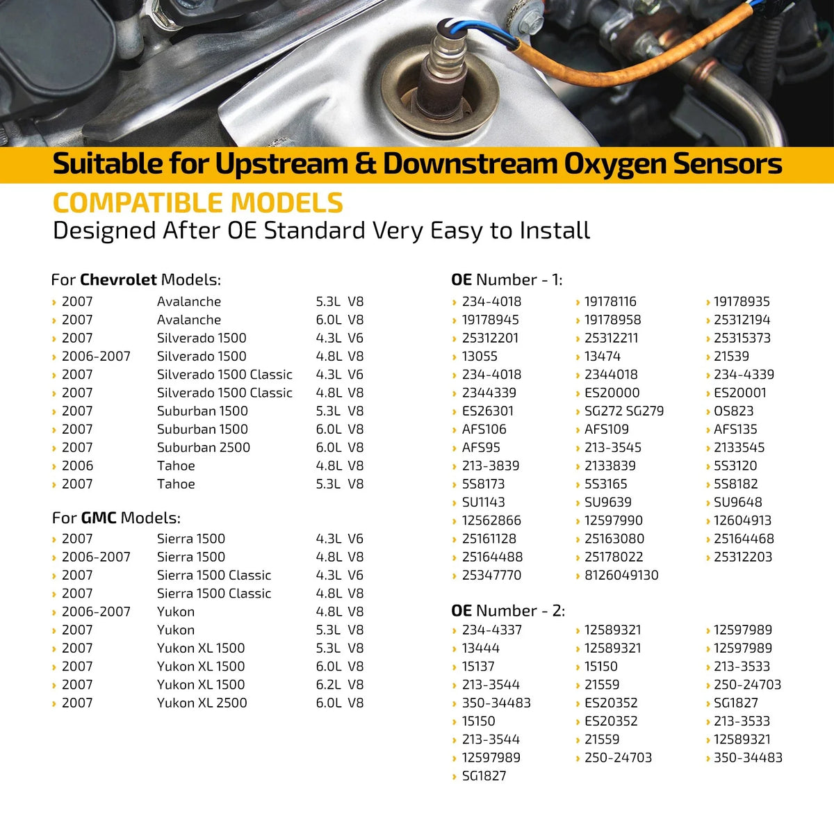 Set of 4 O2 Oxygen Sensors for Isuzu Ascender (2006) 234-4112 234-4337