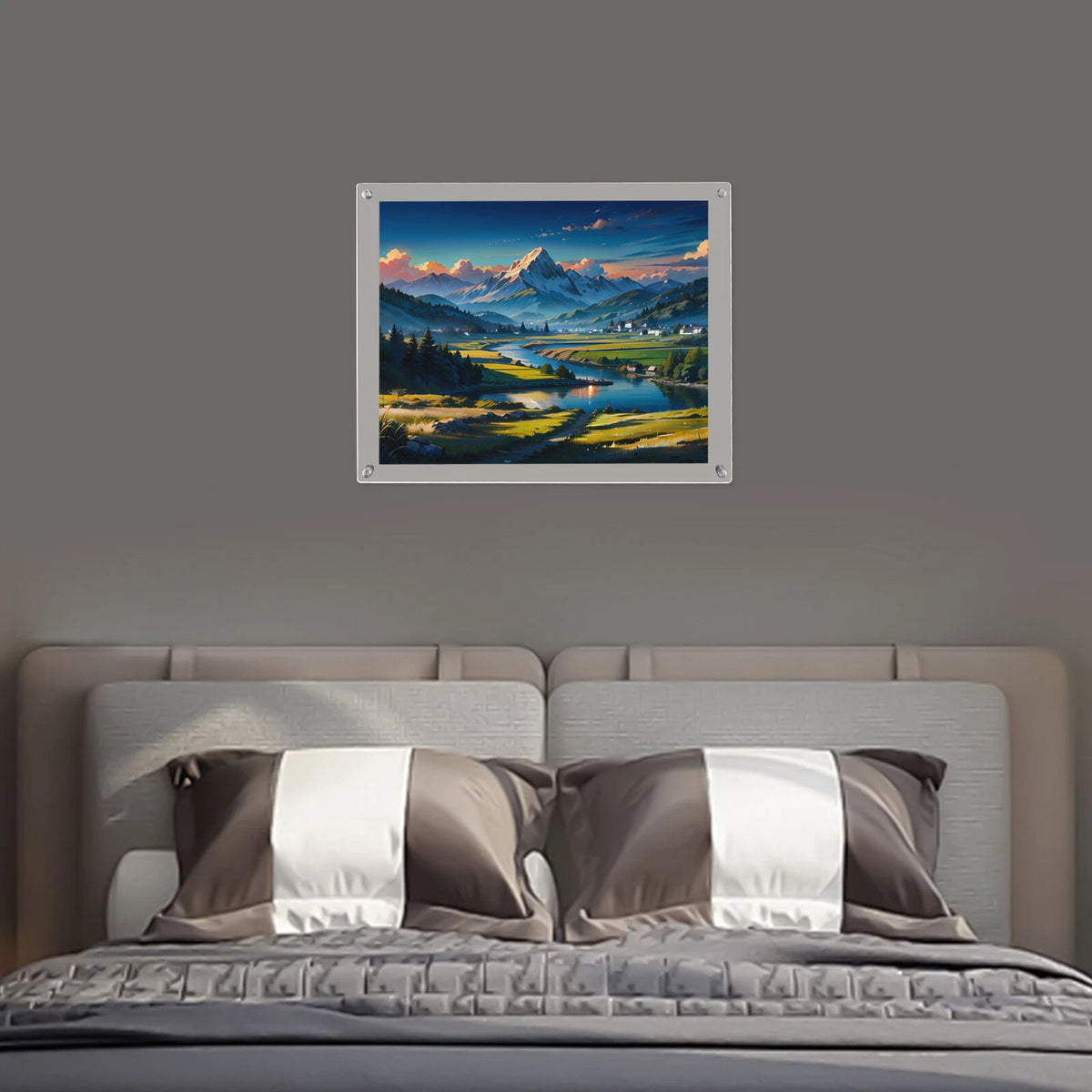 16" x 20" Clear Acrylic Picture Frame for Wall Mount (Floating Double Panel)