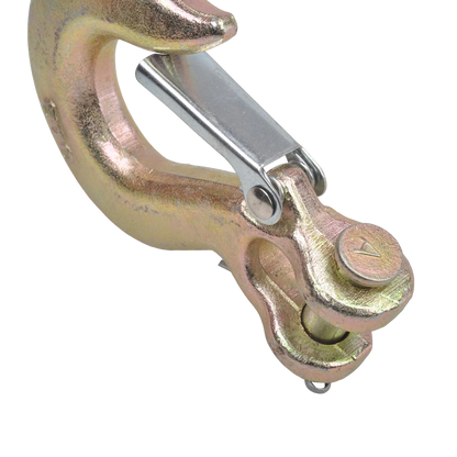 Set of 6 Clevis Slip Hooks 3/8" Heavy Duty Forged Steel with Safety Latch
