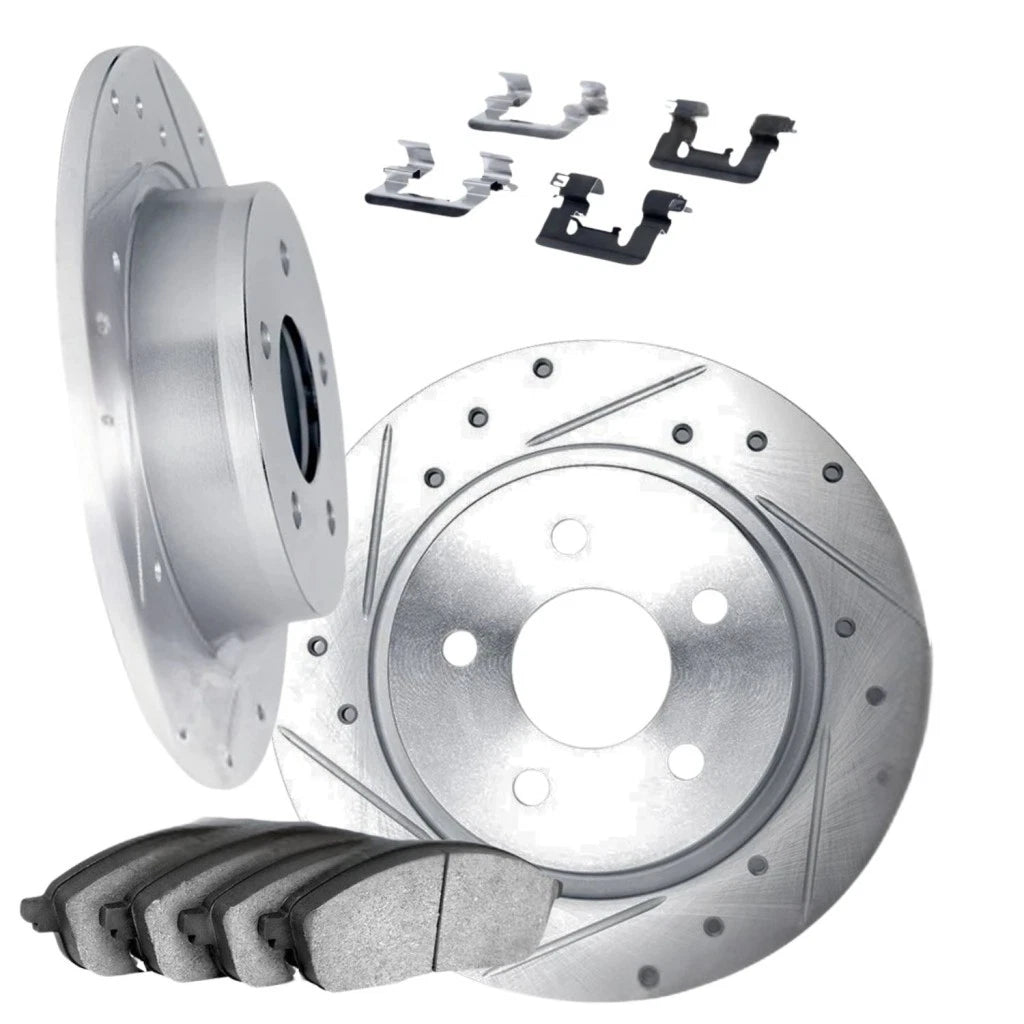 Rotor Set Rear for Mazda Protege (2003) - Drilled and Slotted, ALX-PAU-DF-7512-54063-CLA2