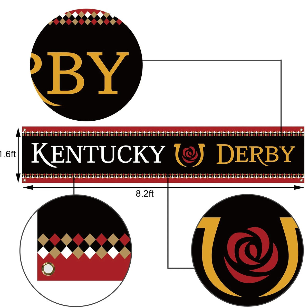Kentucky Fence Banner for Churchill Downs Horse Racing Party