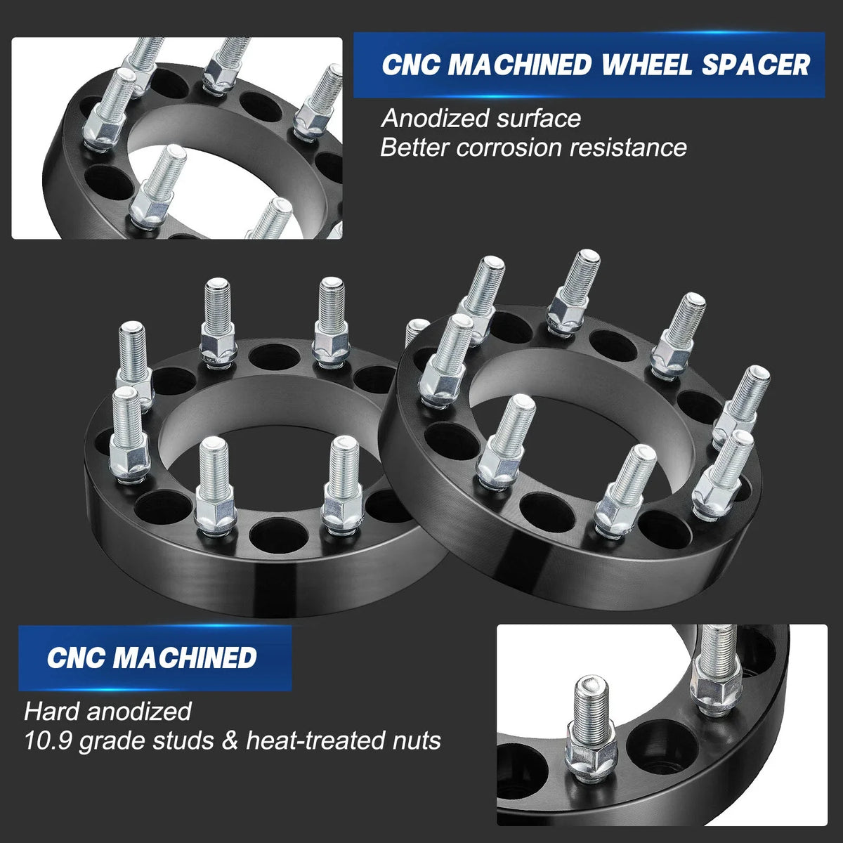 1.5" 8x6.5 Wheel Spacers for Ford F-250 F-350, Ram 2500 3500 (2017–2025)