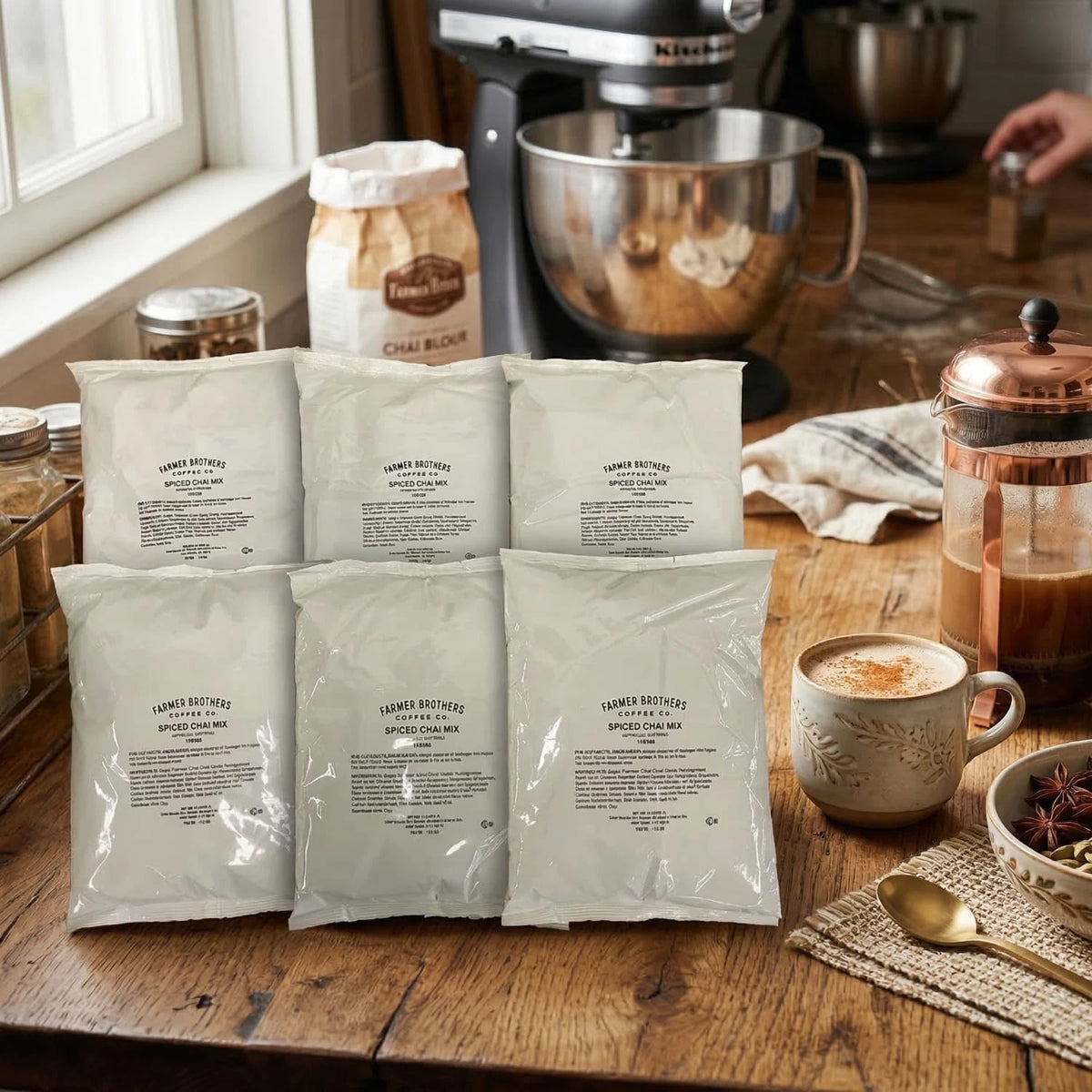 6X Spice Chai Tea Latte Powder Mix - 2 lb Bags