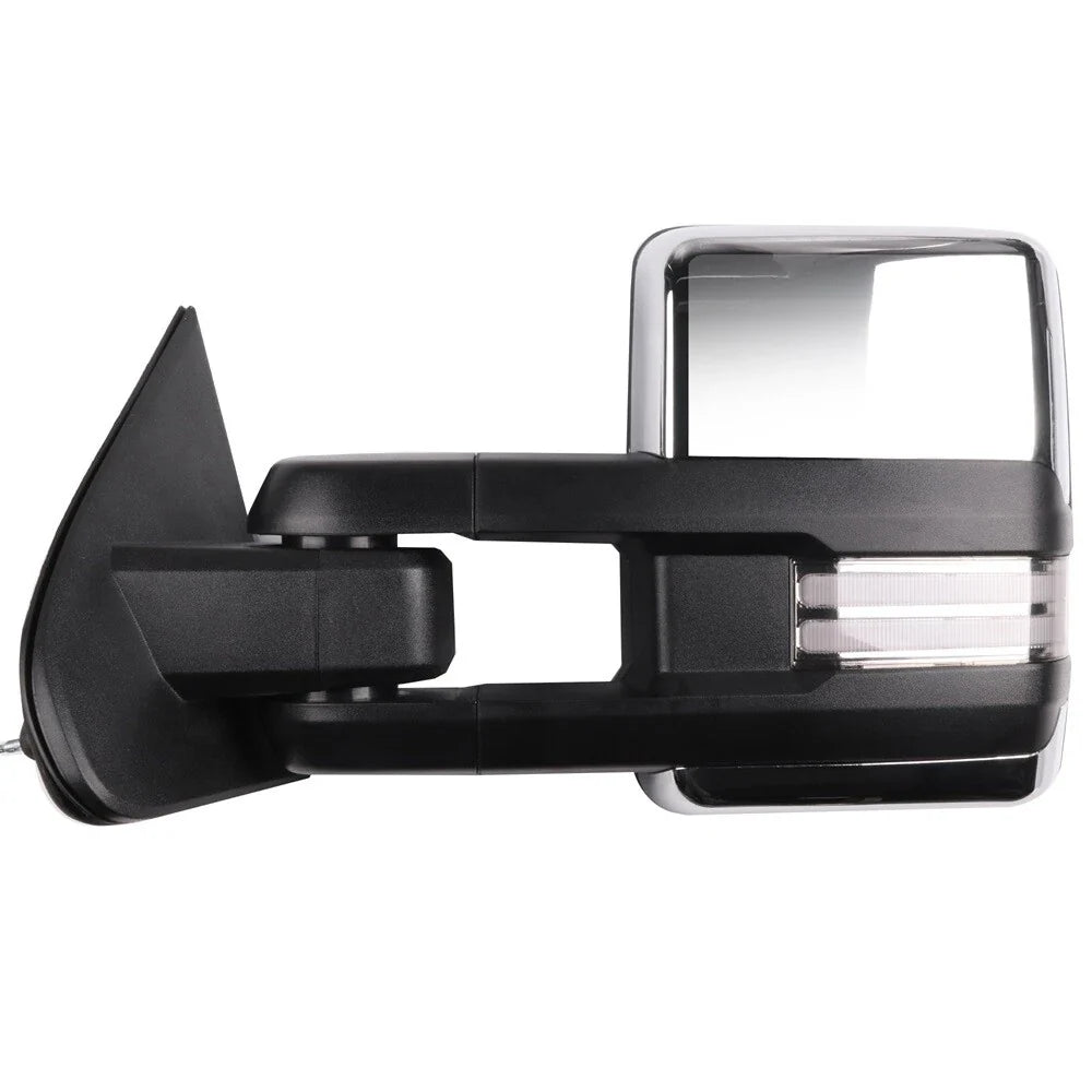 Set of 2 Chrome Power Heated Tow Mirrors for Silverado Sierra (2014–2018)