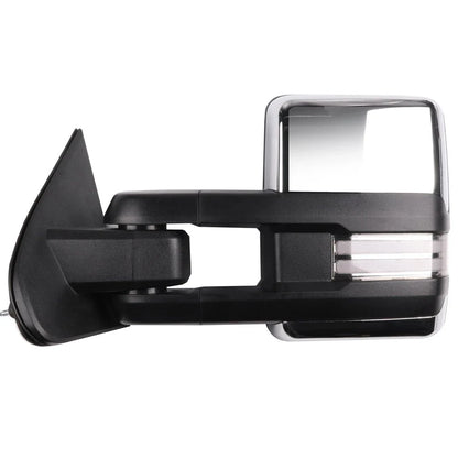 Set of 2 Chrome Power Heated Tow Mirrors for Silverado Sierra (2014–2018)
