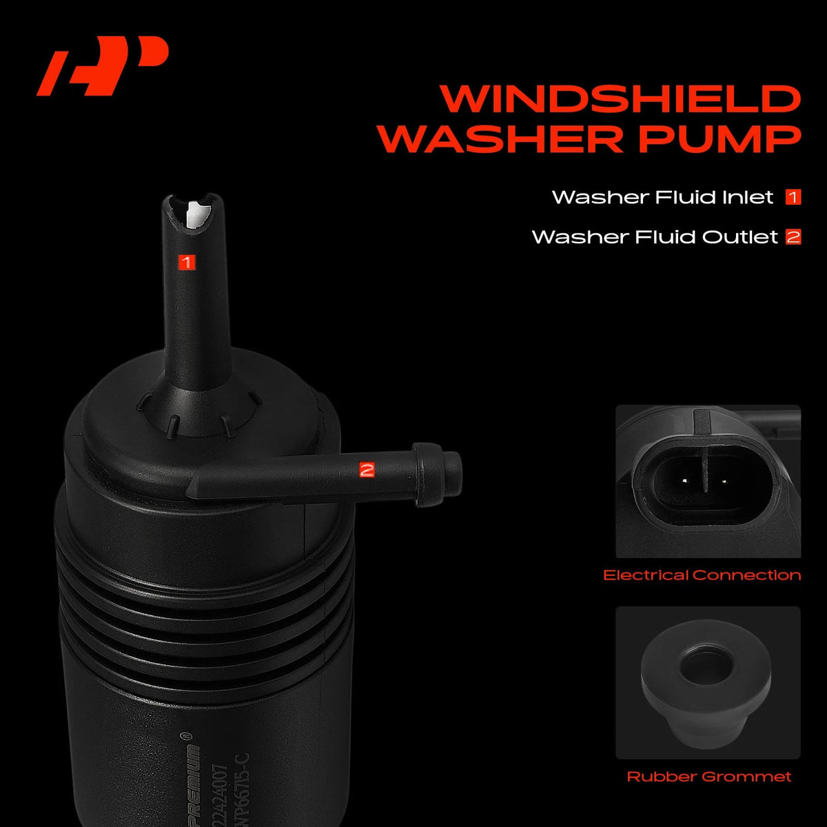 Front Windshield Washer Pump for Chevrolet Traverse (22766715, 172435)