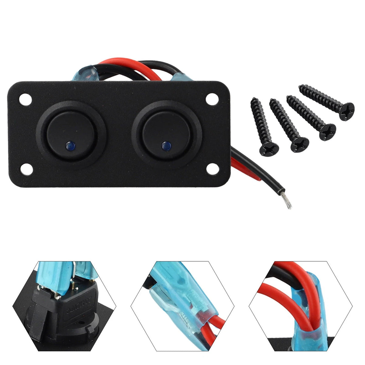 1X Switch Panel for Car Boat Marine RV Truck (Blue LED)