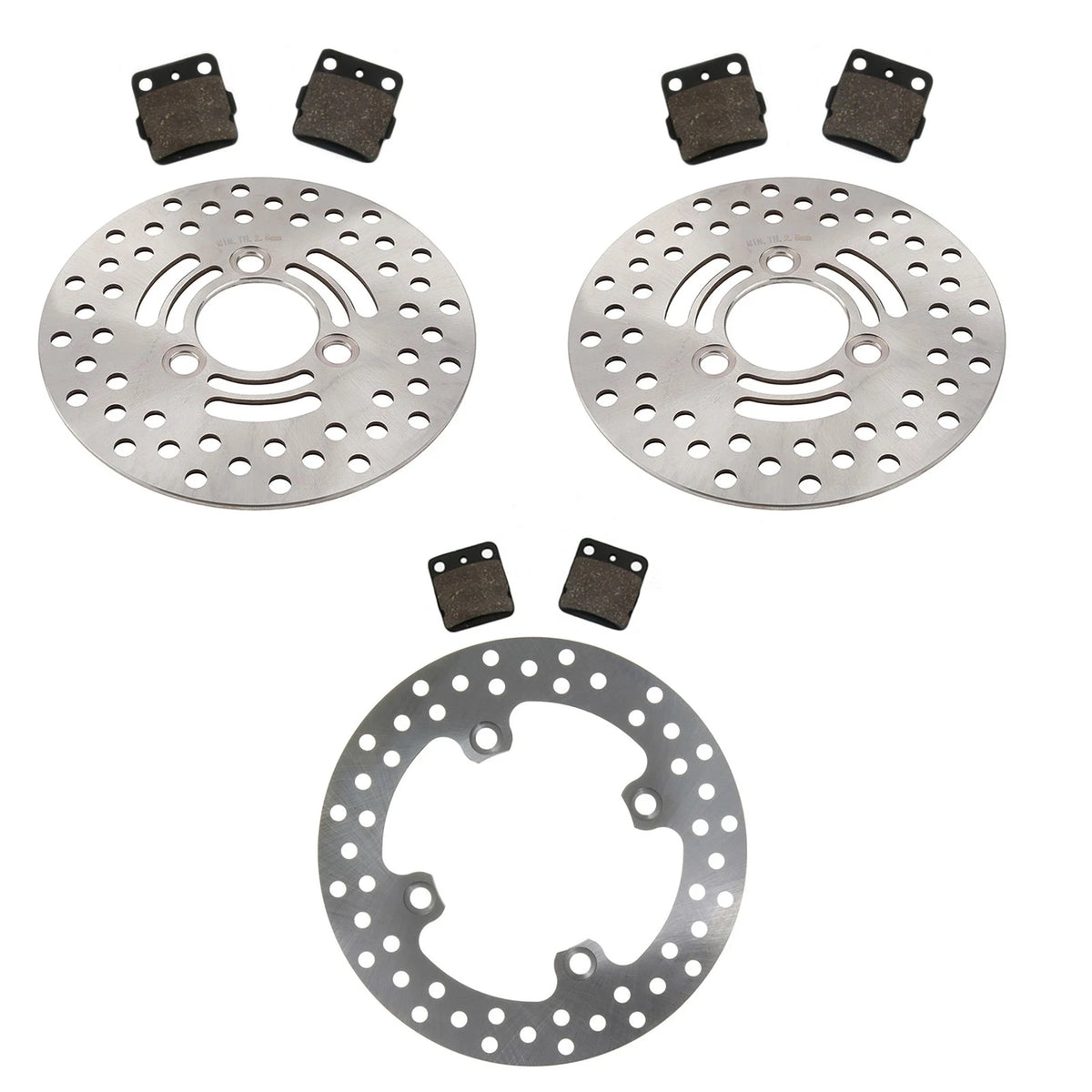 Front & Rear Disc Brake Rotors & Semi-Metallic Pads for Suzuki LT-Z400 (2003–2008) - KIT-20074092018420a