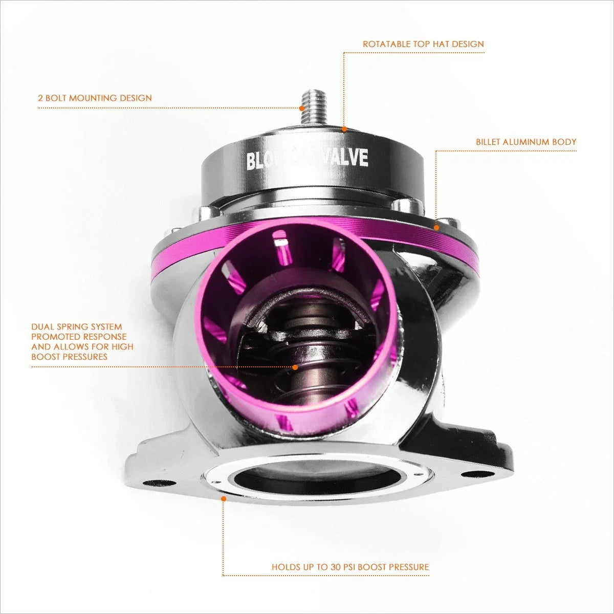 Adjustable 2-Bolt Blow-Off Valve for Universal Type-S RS RZ Turbo (Universal)