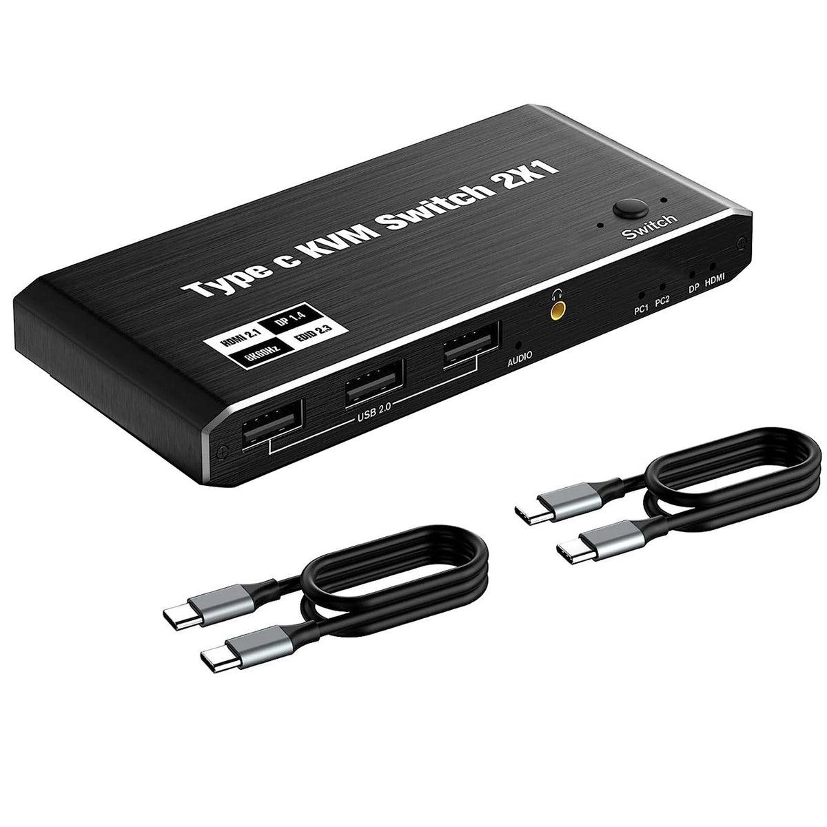 2X1 USB Type-C KVM Switch for Computers (No Specific Years)
