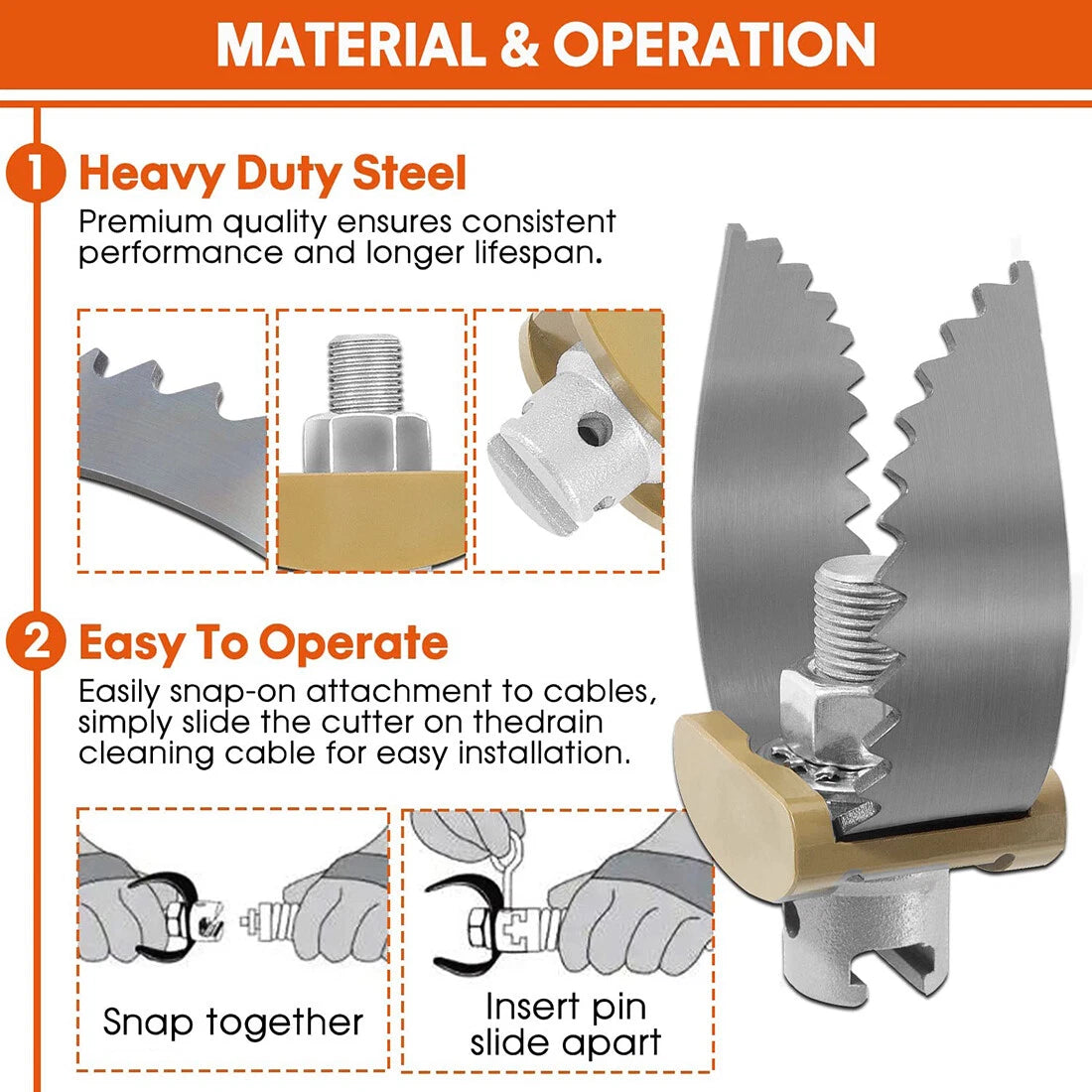 2" Heavy Duty C-Cutter for Ridgid K-3800 Drum