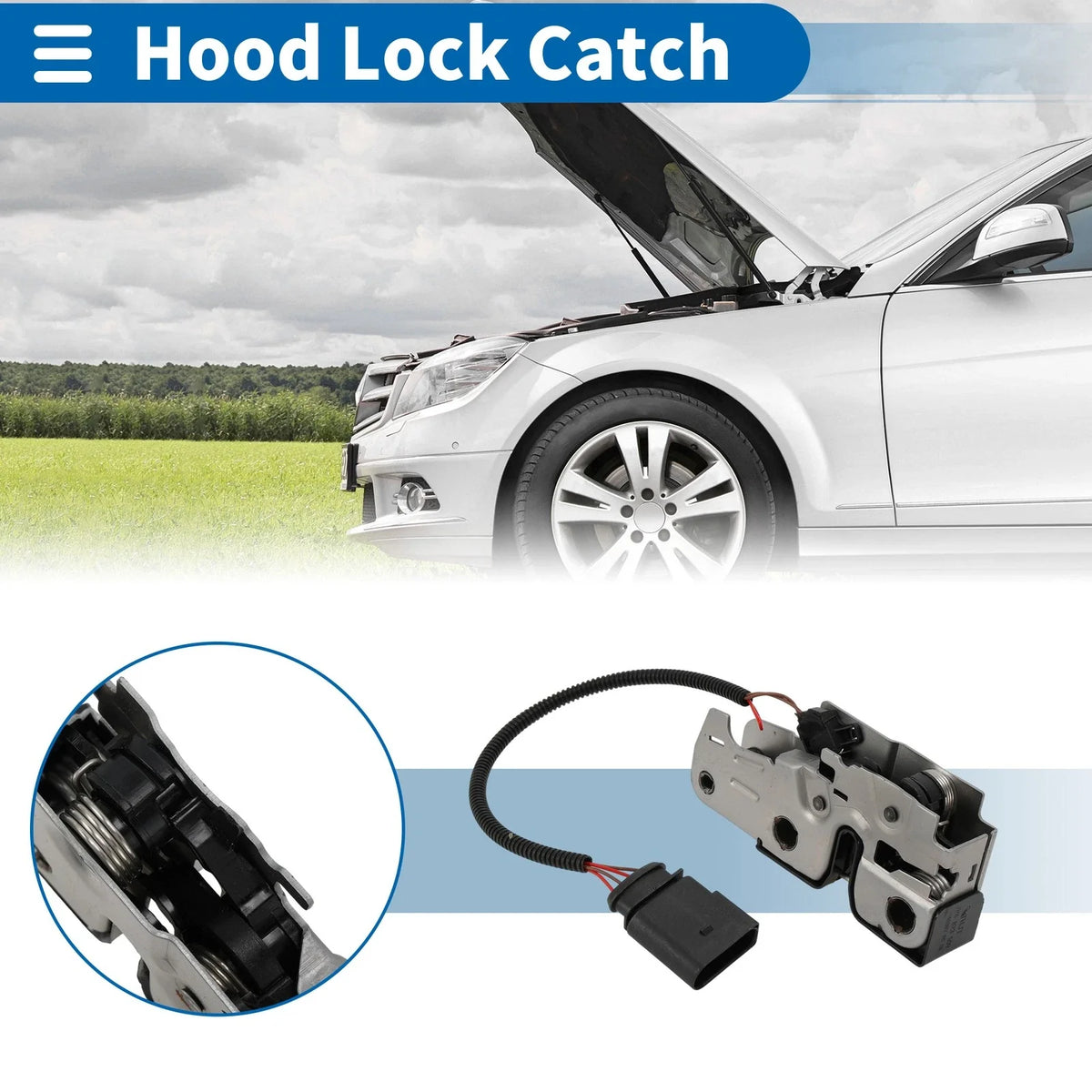 Hood Latch Assembly for Volkswagen Touareg (2011–2018) No. 7P6823509