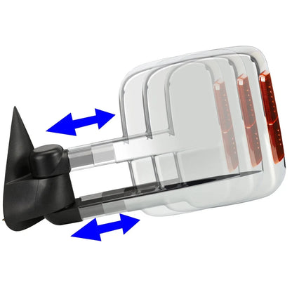 Pair of Chrome LED Tow Mirrors for Silverado/Sierra (2003–2007)