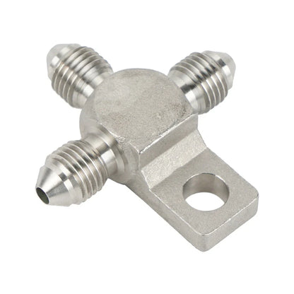 3AN AN3 Stainless Steel 3-Way Male Tee Fitting Adapter for Brake Clutch Hose