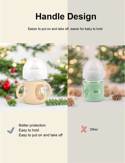 4-Pack Silicone Sleeves for Philips Avent Glass Bottles (BPA-Free)