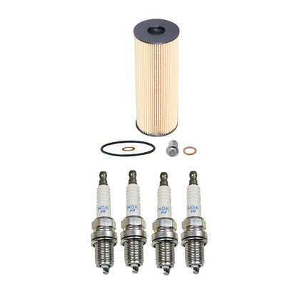 Wix Engine Oil Filter & NGK 4 Spark Plugs for Mercedes SLK230 (2000–2004)