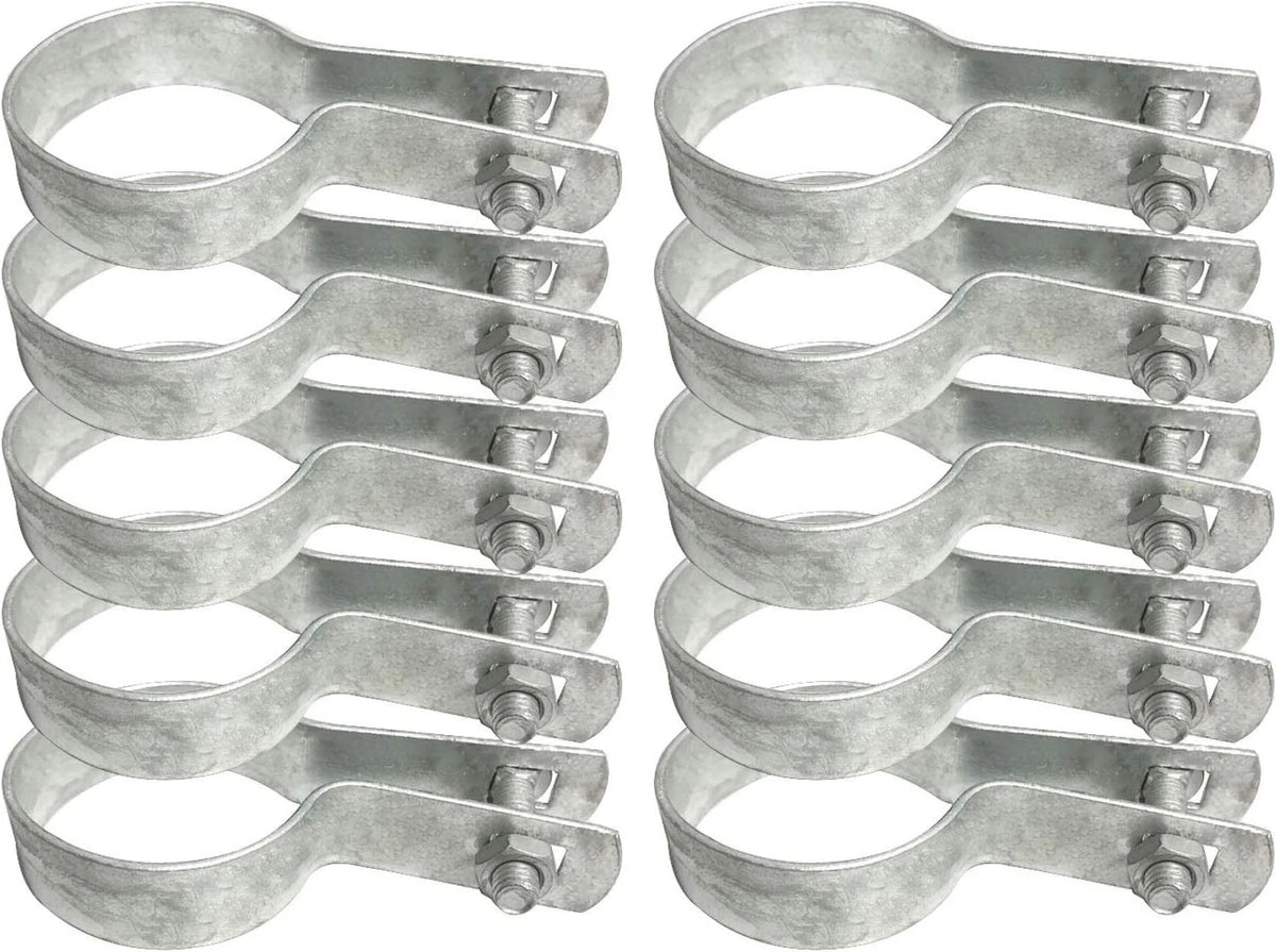 Set of 10 Galvanized Steel Tension Bands for Chain Link Fences 2-3/8" O.D.