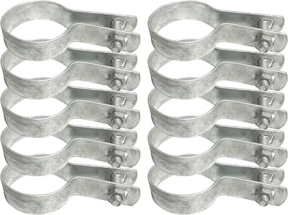 Set of 10 Galvanized Steel Tension Bands for Chain Link Fences 2-3/8" O.D.