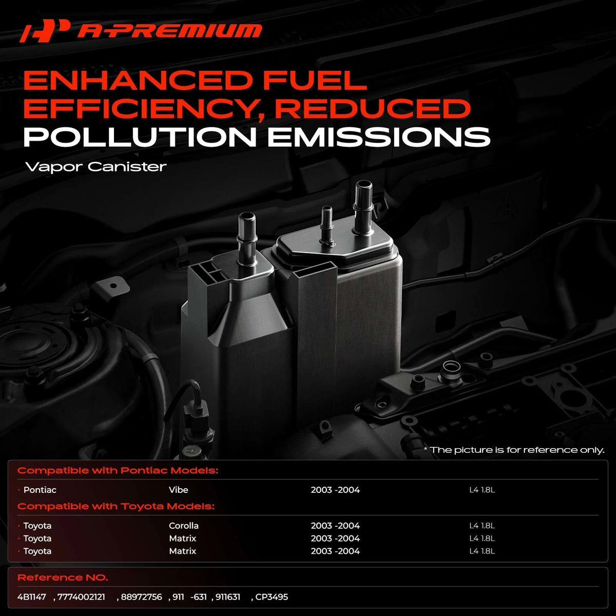 Vapor Carbon Canister for Toyota Corolla, Matrix, Pontiac Vibe (2003–2004)
