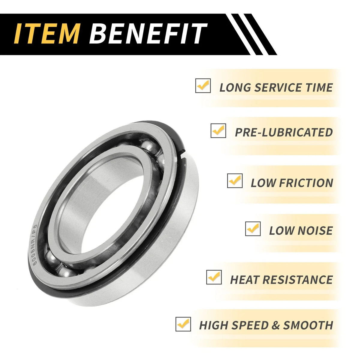 Deep Groove Ball Bearing P6 for Scooter Skateboard Wheel (40x68x15mm)