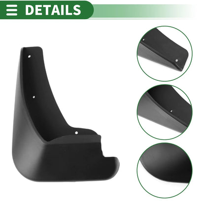 Mud Flaps Splash Guards for Ford Fiesta (2013–2018) W/ Mount Accessories
