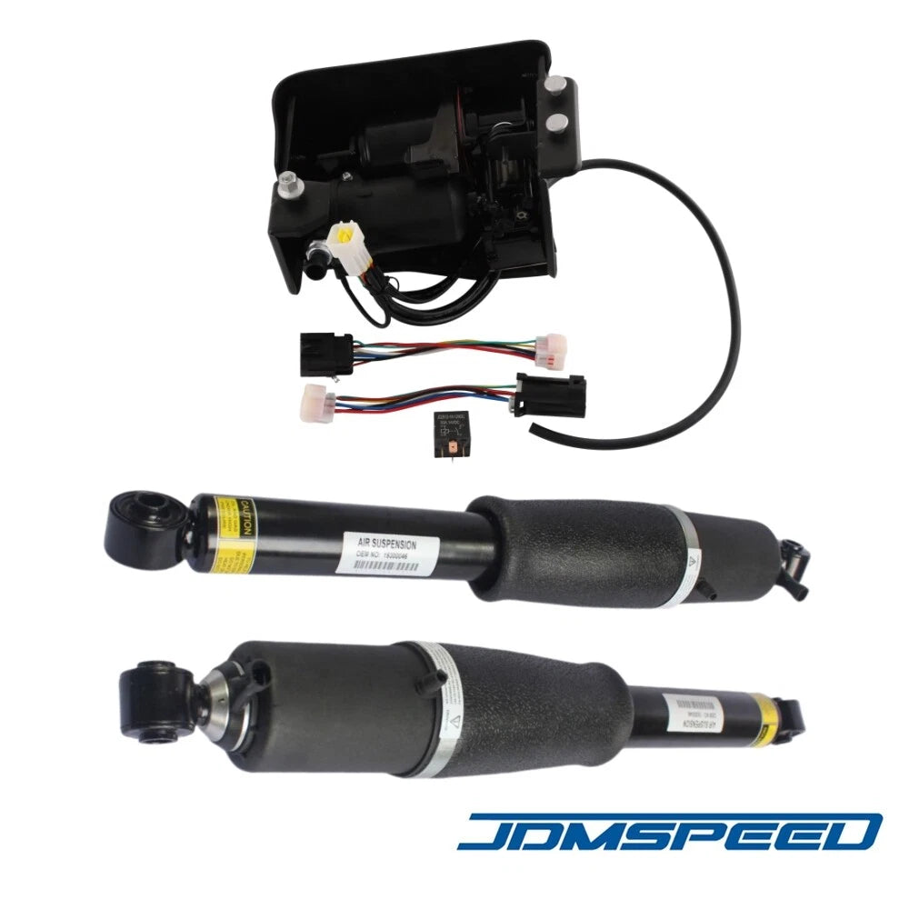 Pair Rear Air Suspension Shocks & Compressor for Yukon Escalade (2000–2023)