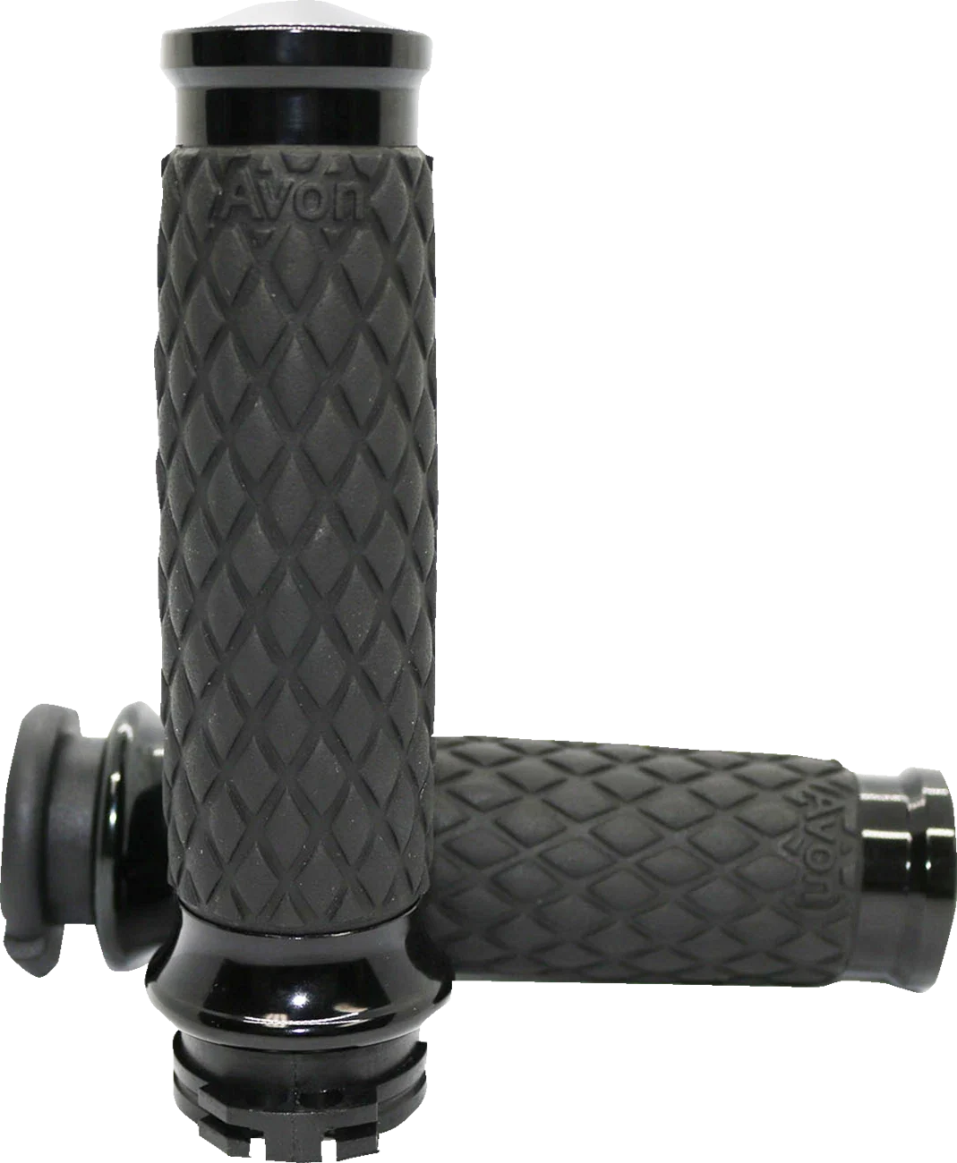 AVON DIA-65-ANO Black Diamond Contour Hand Grips for Harley (Cable Operated)