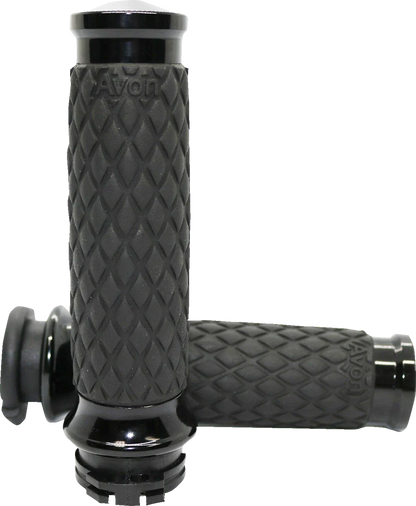 AVON DIA-65-ANO Black Diamond Contour Hand Grips for Harley (Cable Operated)