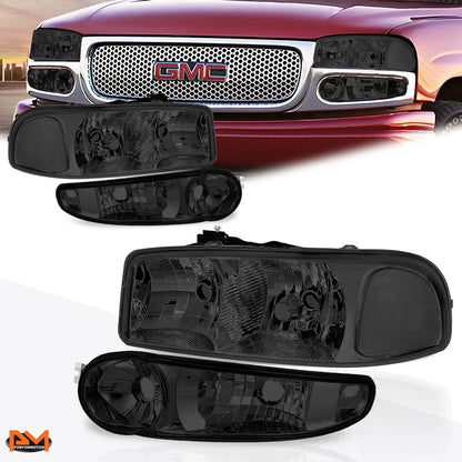 Headlight Set + Bumper Lamps for GMC Sierra/Yukon Denali (2001–2007)