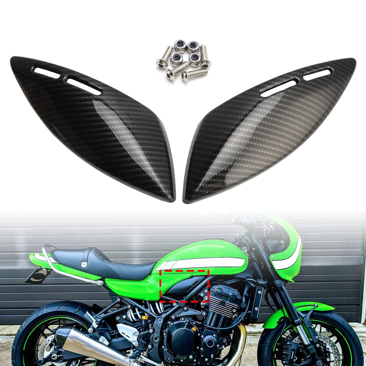 Gas Tank Side Cover Panel for Kawasaki Z900RS (2018–2024) Carbon T9