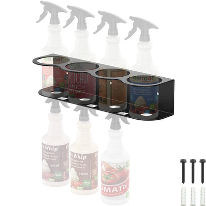 4 Spray Bottle Holder for Fengone (Wall Mount, Space-efficient, Black)