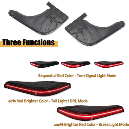 Set of 2 Red LED Rear Bumper Extensions for Toyota Tundra (2007–2013)