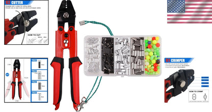 Set of 4 Fishing Crimp Pliers with 400 Crimp Sleeves