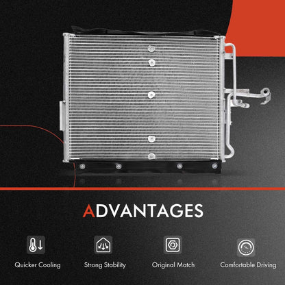 AC condenser and cooling fan assembly kit for Benz W124 300E E320 (1986–1995)