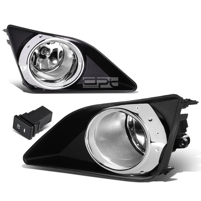 Pair of Fog Lights with Switch for Toyota Corolla (2009–2010) - Clear Lens, Chrome Ring
