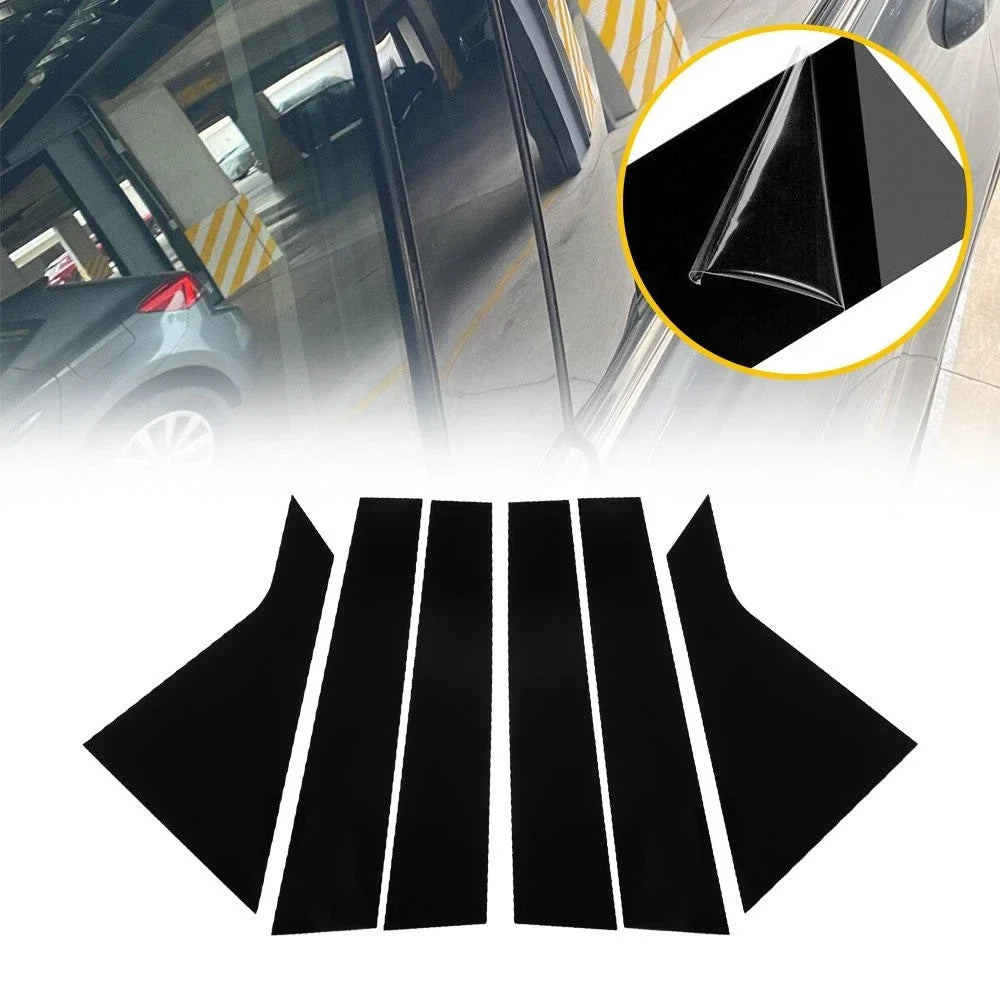 6pc Black Pillar Posts Door Window Cover Trim for Chevrolet Impala (2014–2020)